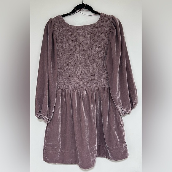 Free People Farrier Velvet Mini Dress Pink Champagne Color Size Medium NWT - Picture 2 of 9